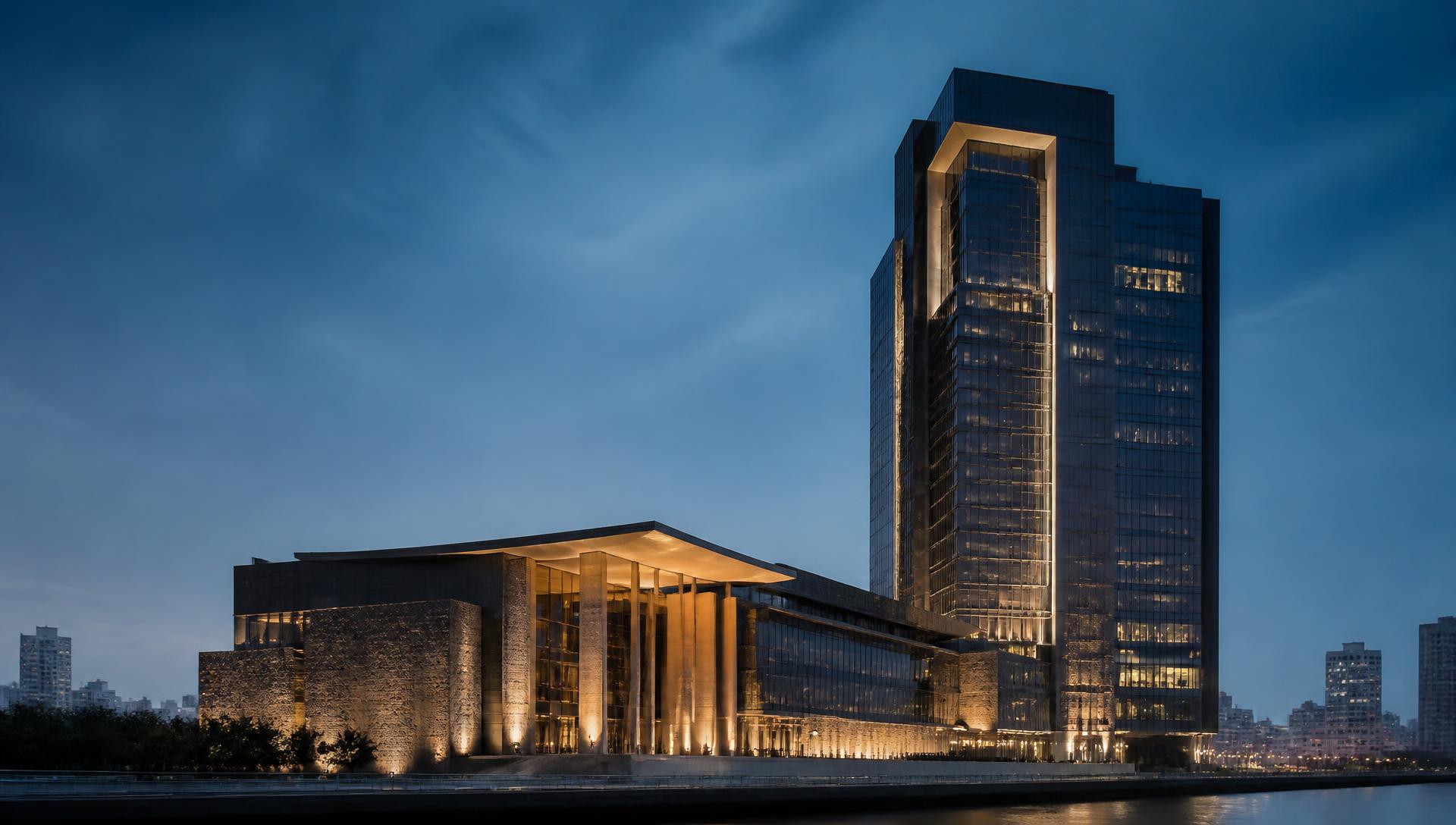 Contemporary commercial architecture expressing XELION's scale and ambition